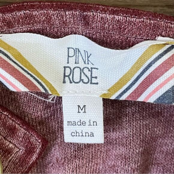Pink Rose Jumper Jumpsuit Romper Heathered Burgandy size Medium - Picture 6 of 11